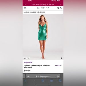 windsor green sparkly dress